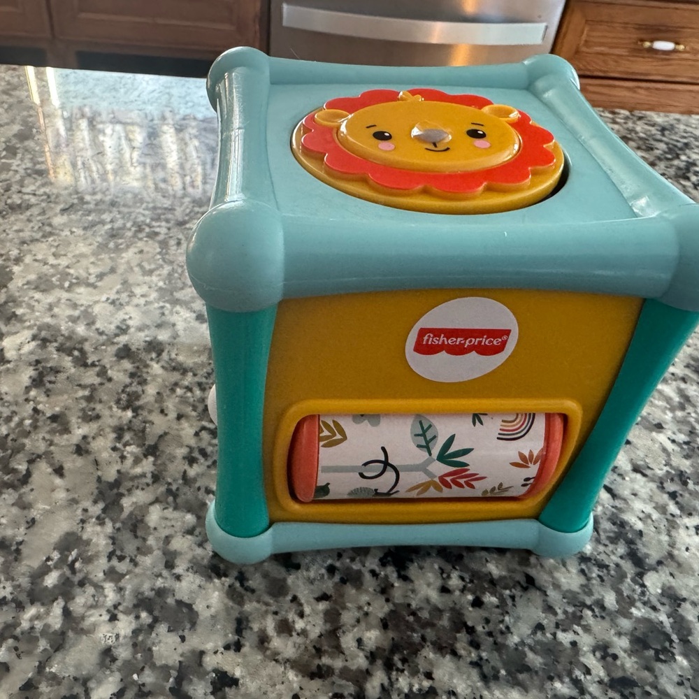 Fisher-Price Teal and Yellow Lion Activity Block